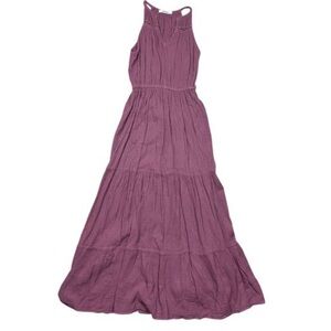 Orchid purple tiered maxi dress in cotton gauze small